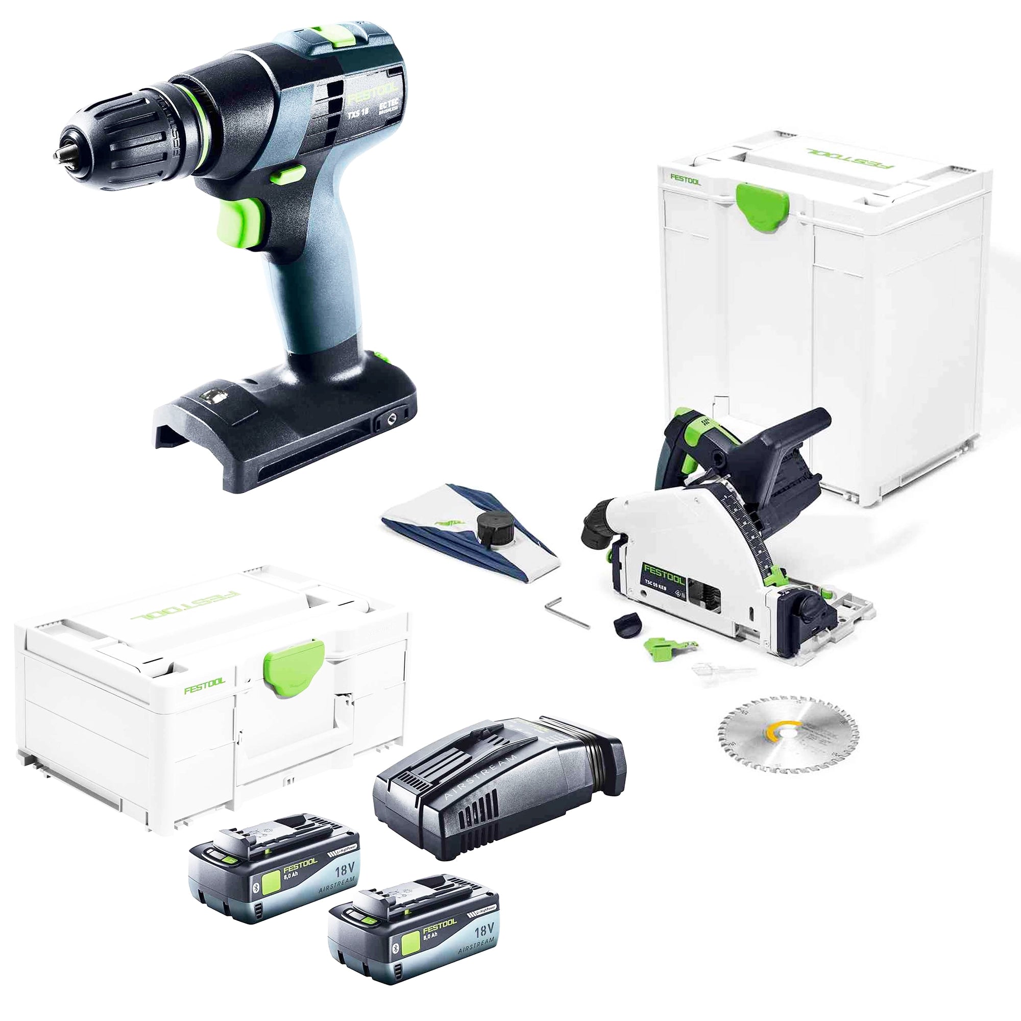 Set Elettroutensili Festool TSX+TSC55 18V 8Ah