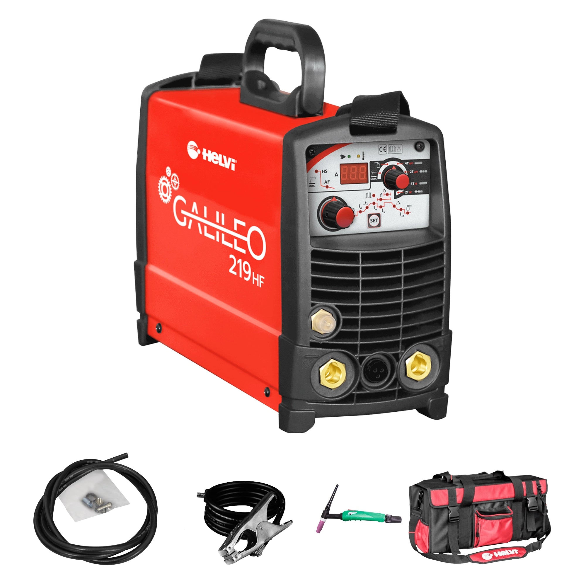 Saldatrice Inverter Helvi Tig 219HF + Kit Borsa